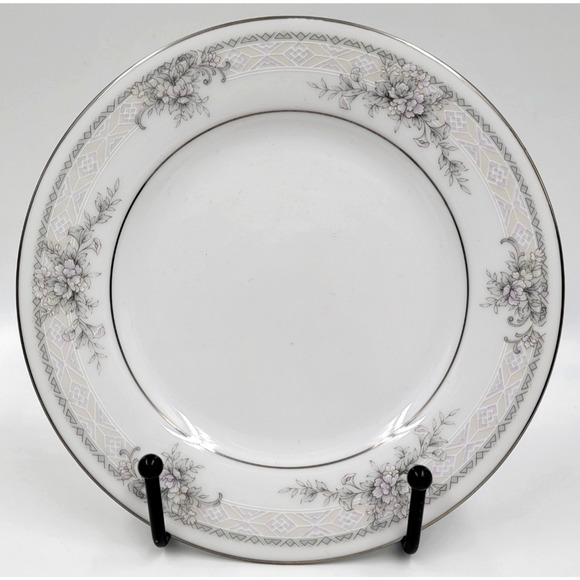 Noritake Sweet Leilani 3482 Bread & Butter Plate 6 3/8" Gray Pink Roses Set of 2 - Picture 6 of 8